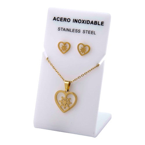 Conjunto Acero Dorado Coranzón Timón mod. 69