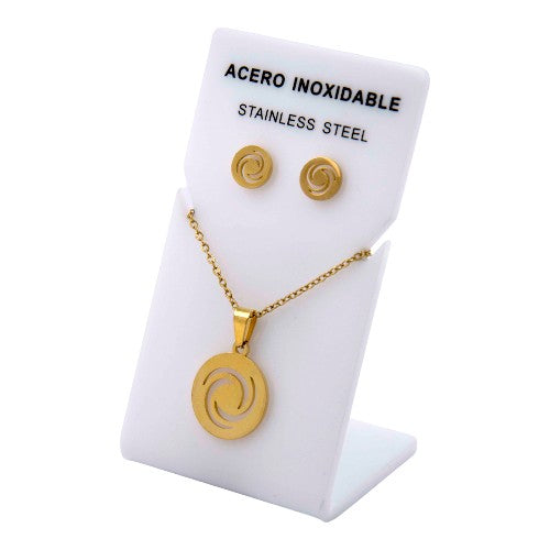 Conjunto Acero Dorado Espiral mod. 72