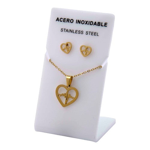 Conjunto Acero Dorado Corazón electro mod. 88