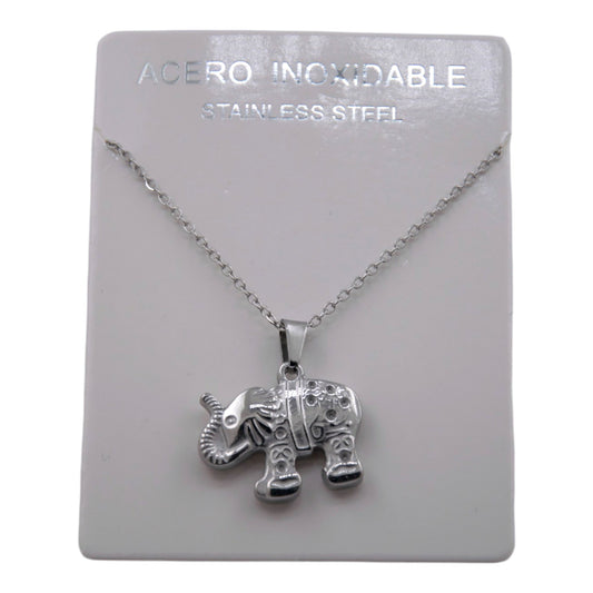 Colgante Acero Plateado Elefante REF. 6