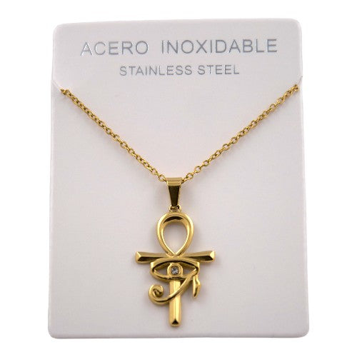 Colgante Acero D. Cruz Ojo Horus/Ra Ankh Blanco 5