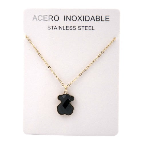COLGANTE ACERO DORADO OSO NEGRO REF. 4