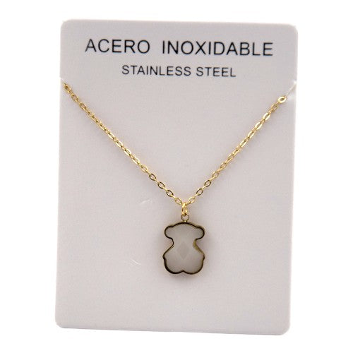 COLGANTE ACERO DORADO OSO BLANCO REF. 4