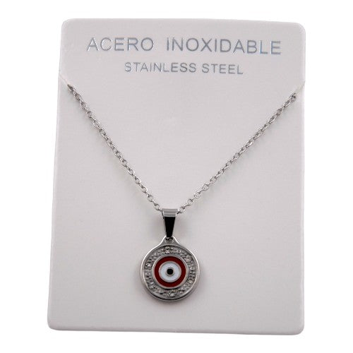 COLGANTE ACERO PLATEADO OJO TURCO MOD. 04 REF-4