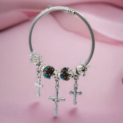 PULSERA AJUSTABLE CON DIJES ACERO MOD. 06 REF.-4