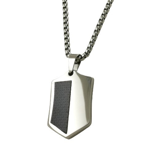 Colgante Acero Hombre Placa Plateado/negro REF.-10