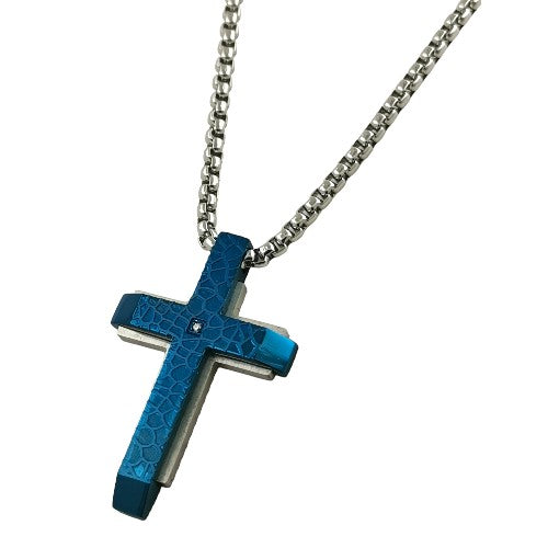 Colgante Acero Hombre Cruz Azul REF.-10