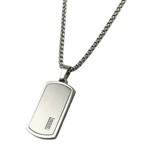 Colgante Acero Hombre Placa Plateado REF.-10