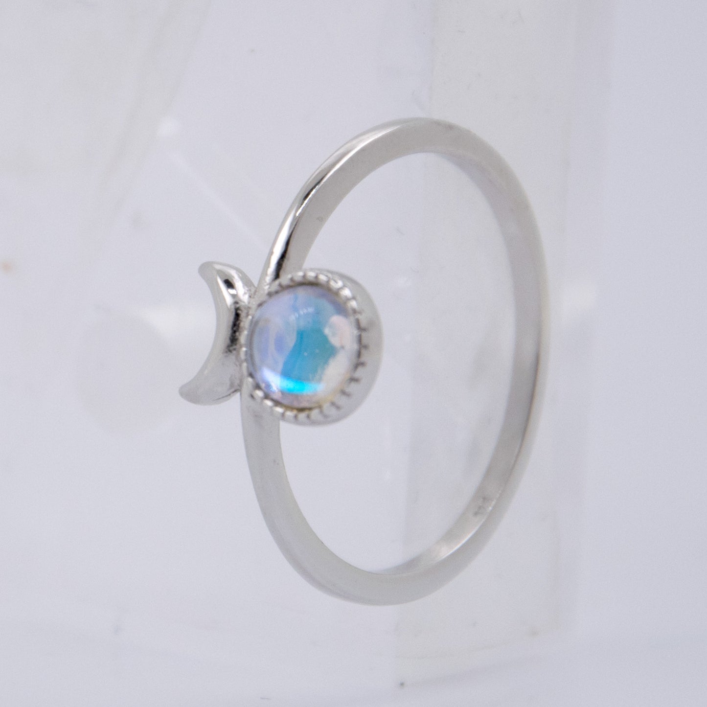 Anillo Plata deLey Circonitas y Piedra Luna REF690