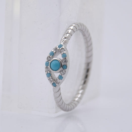 Anillo Plata de Ley Ojo Turco Circonitas REF490