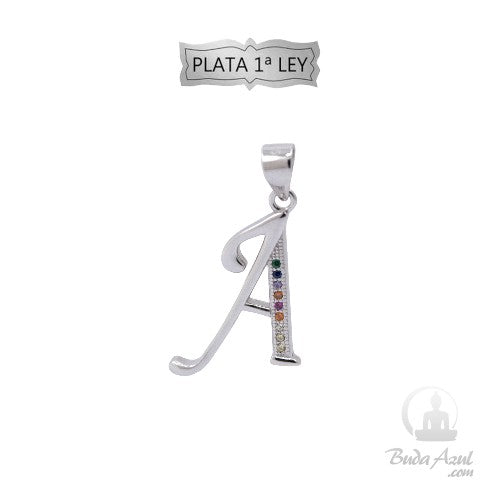 Colgante Plata Ley Letra "A" Circonita REF490