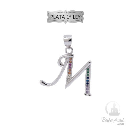 Colgante Plata Ley Letra "M" Circonita REF490