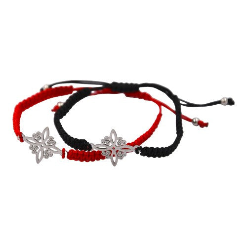 Pulsera Tejida Nudo Bruja Plateado E5797-7
