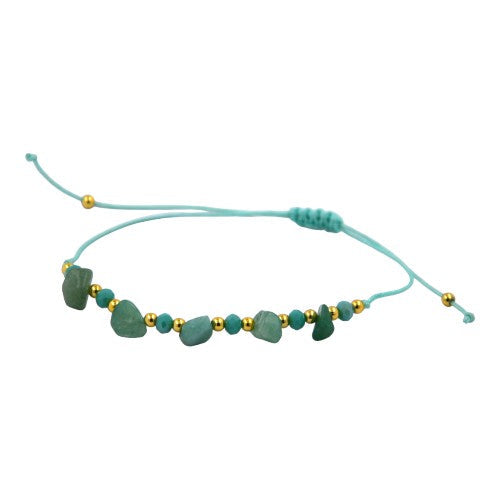 Pulsera Hilo Minerales Acero colores E5797-18