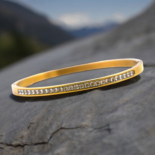 Pulsera Dorado con brillantes REF. 7