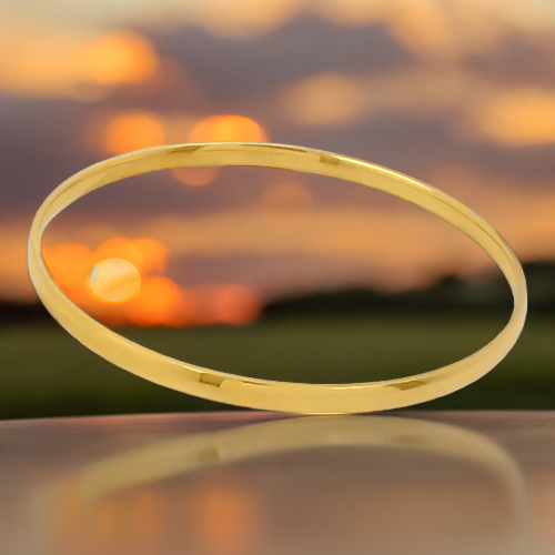 Pulsera Acero Dorado lisa REF. 5