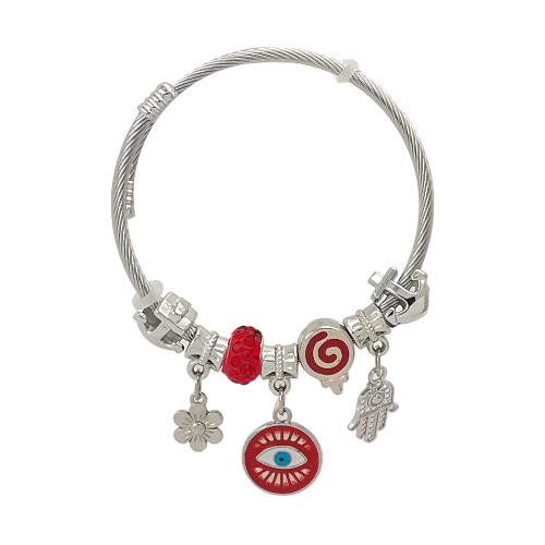 PULSERA AJUSTABLE CON DIJES ACERO MOD. 15 REF.-4