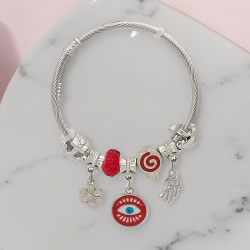 PULSERA AJUSTABLE CON DIJES ACERO MOD. 15 REF.-4