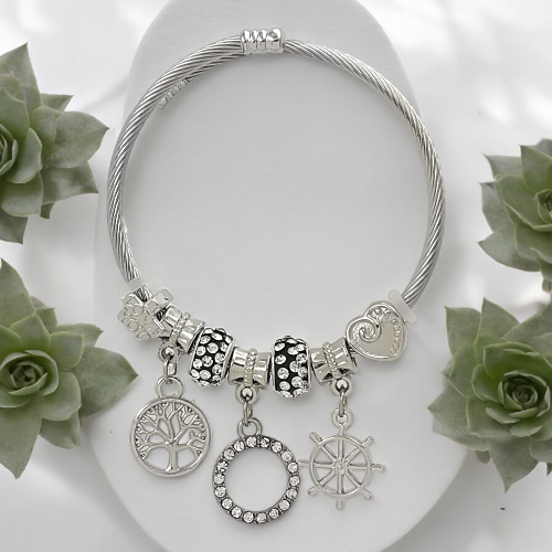 PULSERA AJUSTABLE CON DIJES ACERO MOD. 17 REF.-4