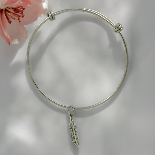Pulsera Acero Ajustable Pluma REF. 3
