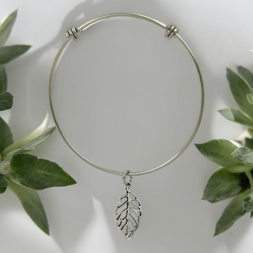 Pulsera Acero Ajustable Hoja REF. 3