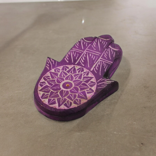 Quemador Mano de Fátima Lila 9x6 cm - REF 240