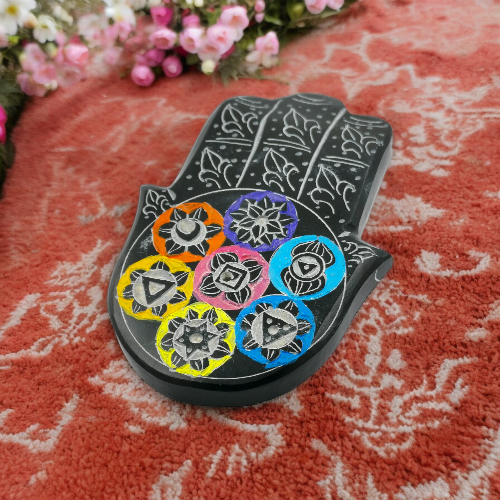 Quemador Mano de Fátima 7 chakras 10x7 cm - NO9923