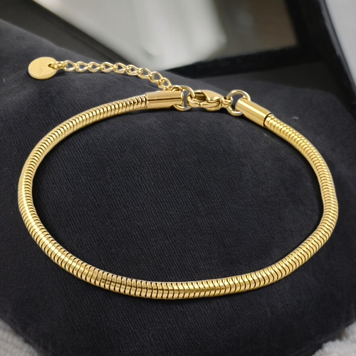 Pulsera Acero Dorado CADENA DE SERPIENTE REF 4