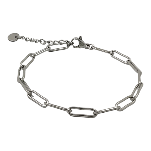 Pulsera Acero Plateado ESLABON CADENA REF 4