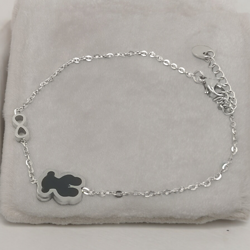 Pulsera Acero Plateado OSO NEGRO INFINITO REF 4