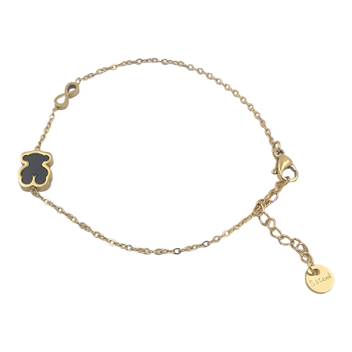 Pulsera Acero Dorado OSO NEGRO INFINITO REF 4