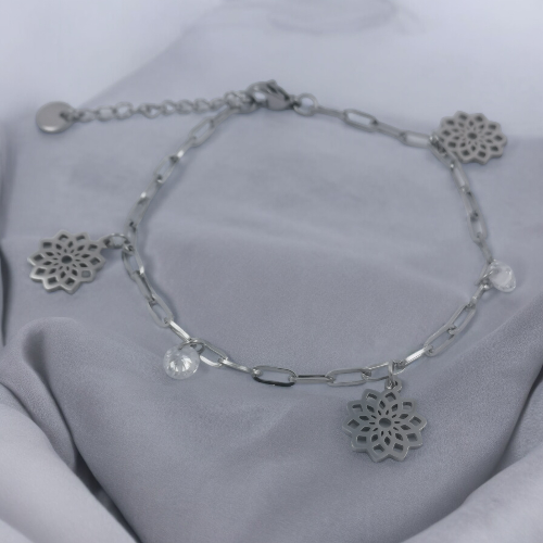 Pulsera Acero Plateado MANDALA REF 4