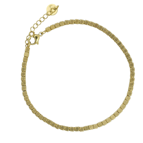 Pulsera Acero Dorado CUADRADOS REF 5