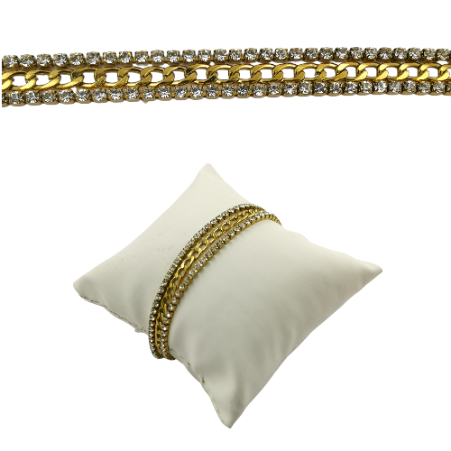 Pulsera Acero Dorado CADENA TRIPLE REF 5