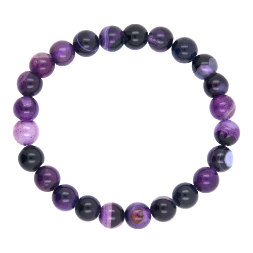 PULSERA MINERAL AGATA VIOLETA 4MM REF. 5