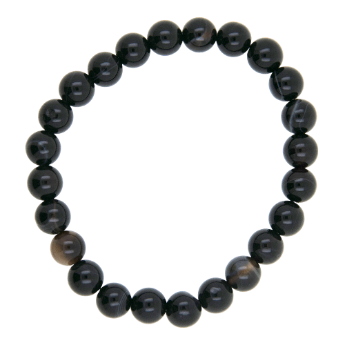 PULSERA MINERAL AGATA NEGRA 6MM REF. 5