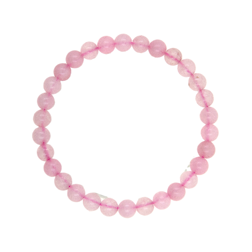 PULSERA MINERAL CUARZO ROSA 6MM REF. 5