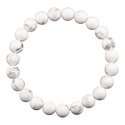 PULSERA MINERAL HOWLITE BLANCA 8MM REF. 5