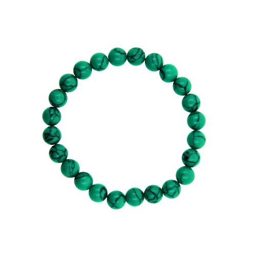 PULSERA MINERAL HOWLITE VERDE 4MM REF. 3