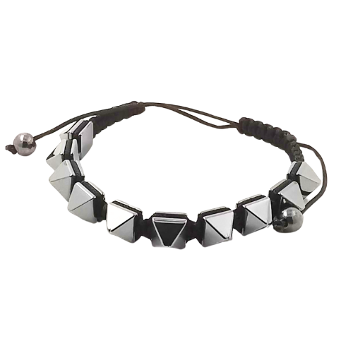 Pulsera Hilo Negro ajustable con Hematite Mod. 02