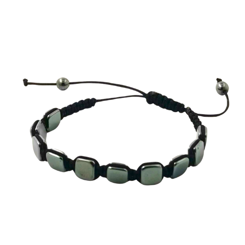 Pulsera Hilo Negro ajustable con Hematite Mod. 03