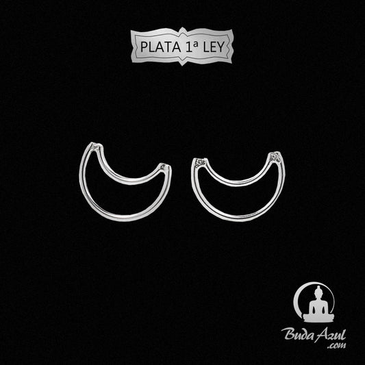 Pendientes Plata de Ley 925 MEDIA LUNA RELIEVE 2.00