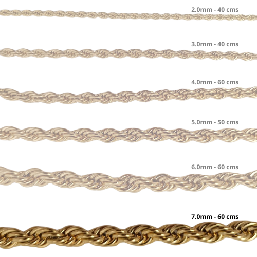 Cadena Acero inoxidable CORDON 7.0 - 60 CM DORADO