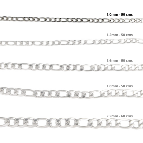 Cadena Acero inoxidable FIGARO 1.0 - 50CM PLATEADO