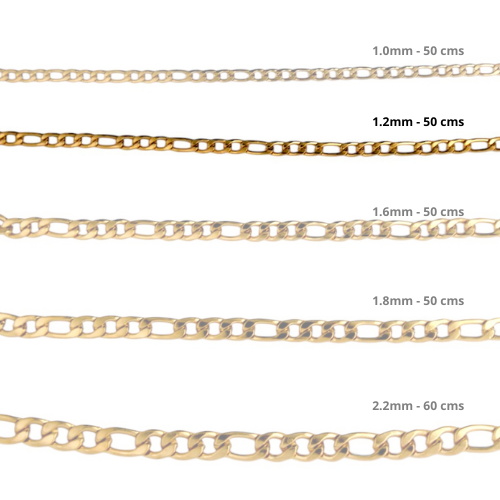 Cadena Acero inoxidable FIGARO 1.2 - 50CM DORADO