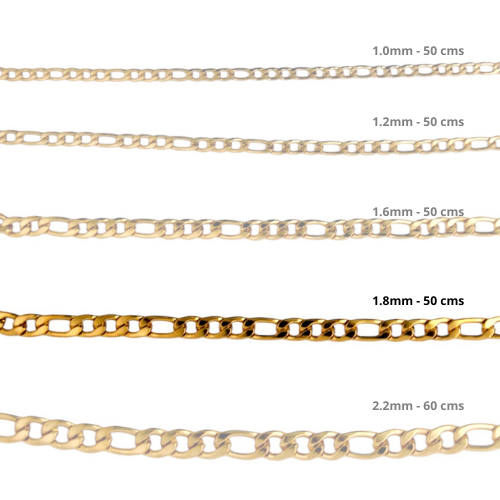 Cadena Acero inoxidable FIGARO 1.8 - 50CM DORADO