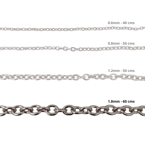 Cadena Acero inoxidable ROLO 1.8 - 50CM PLATEADO