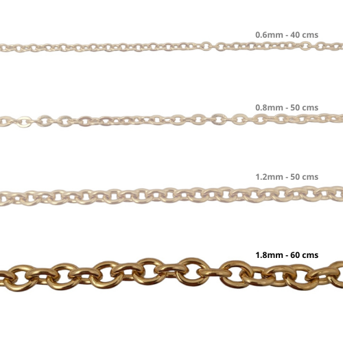 Cadena Acero inoxidable ROLO 1.8 - 50CM DORADO