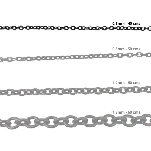 Cadena Acero inoxidable ROLO 0.6 - 40CM NEGRO
