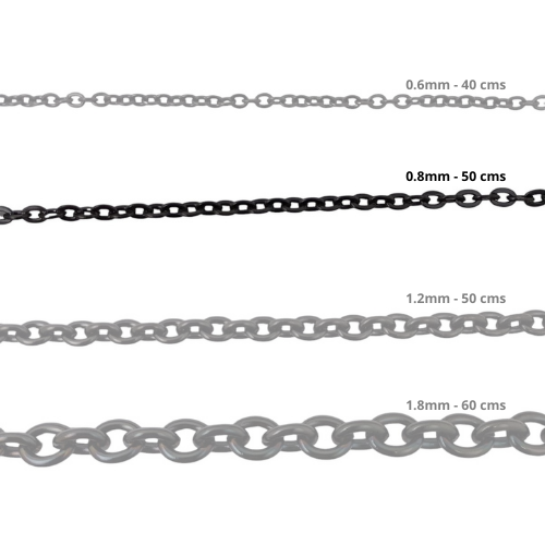 Cadena Acero inoxidable ROLO 0.8 - 50CM NEGRO